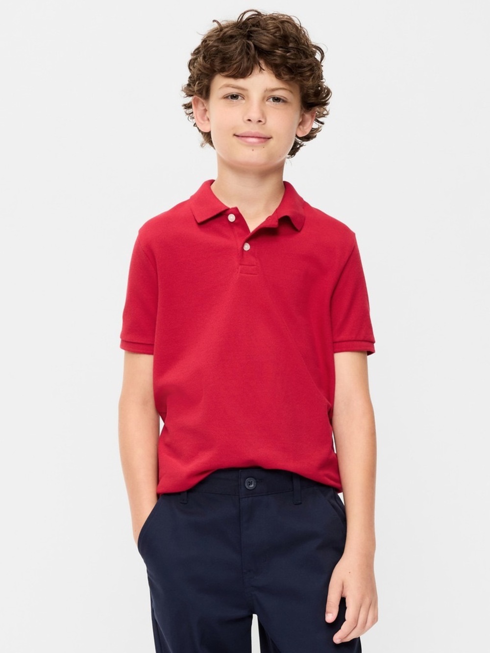 B2G1 🆓 Old Navy Boys Large Red Performance Polo Shirt Short Sleeve L 10-12